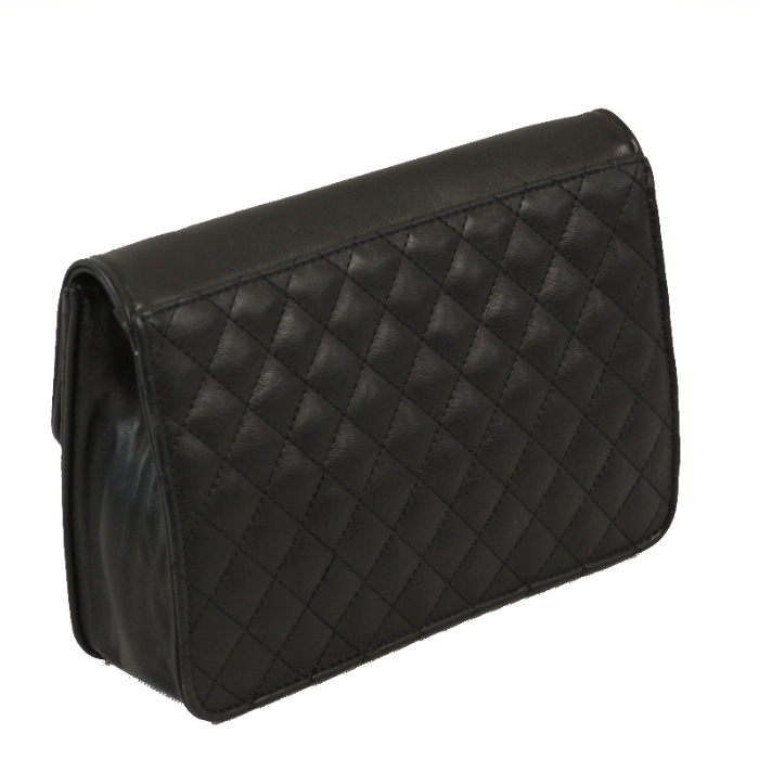 Czarna Pikowana Torebka Wizytowa